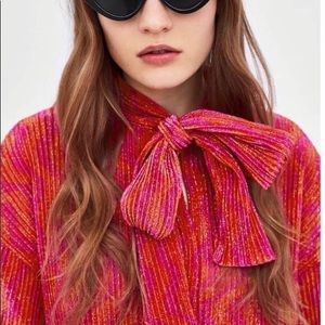 ZARA iridescent pink blouse. NWOT.